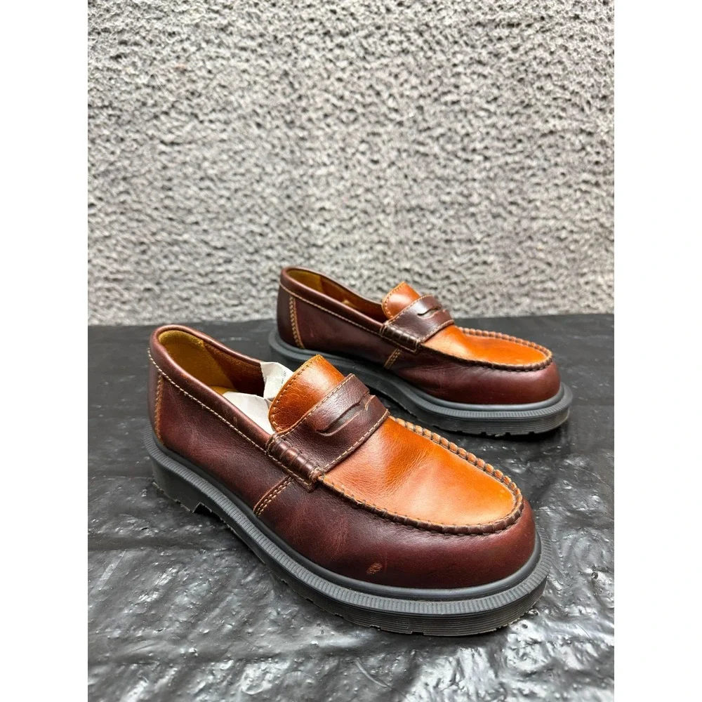 Dr. Martens Penton Classic Calf Leather Loafers Brown Amber Womens Size 5 US
